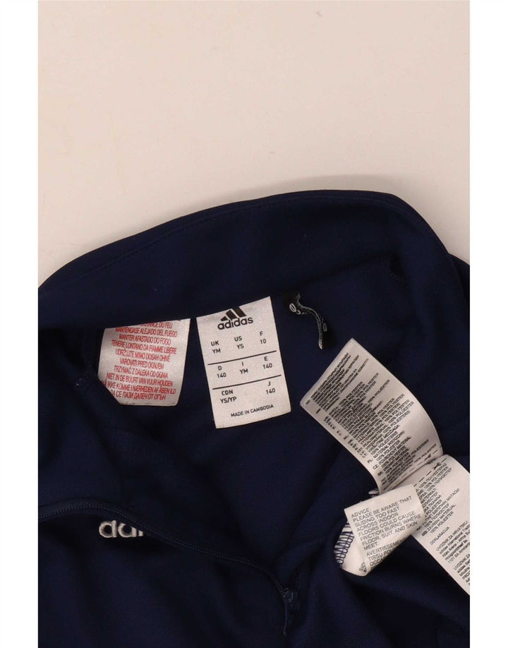 Adidas Boys Climalite Pullover Tracksuit Top 9-10 Years Medium Navy Blue