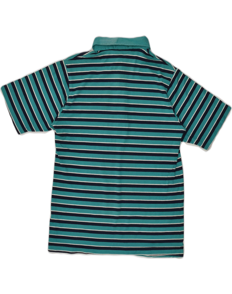 L.L.BEAN Mens Polo Shirt Medium Turquoise Striped Cotton | Vintage L.L.Bean | Thrift | Second-Hand L.L.Bean | Used Clothing | Messina Hembry 