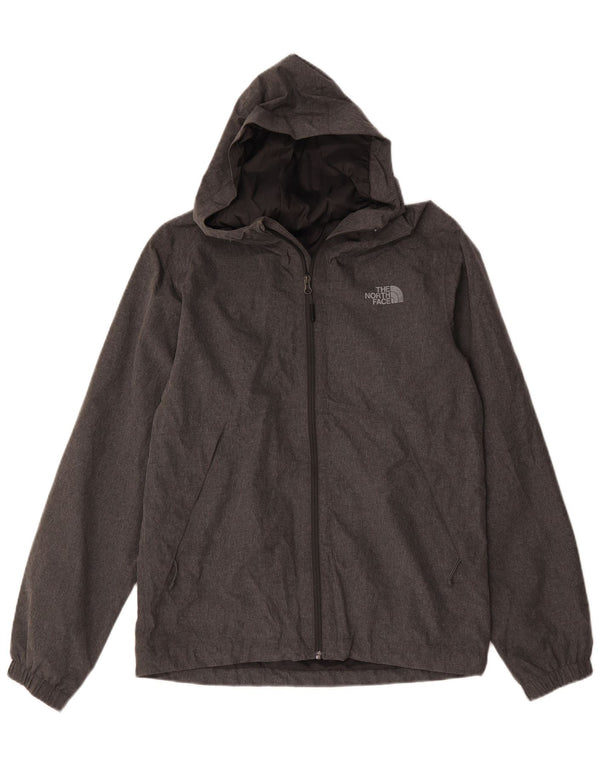 The North Face Mens Hooded Rain Jacket UK 36 Small Grey Polyester