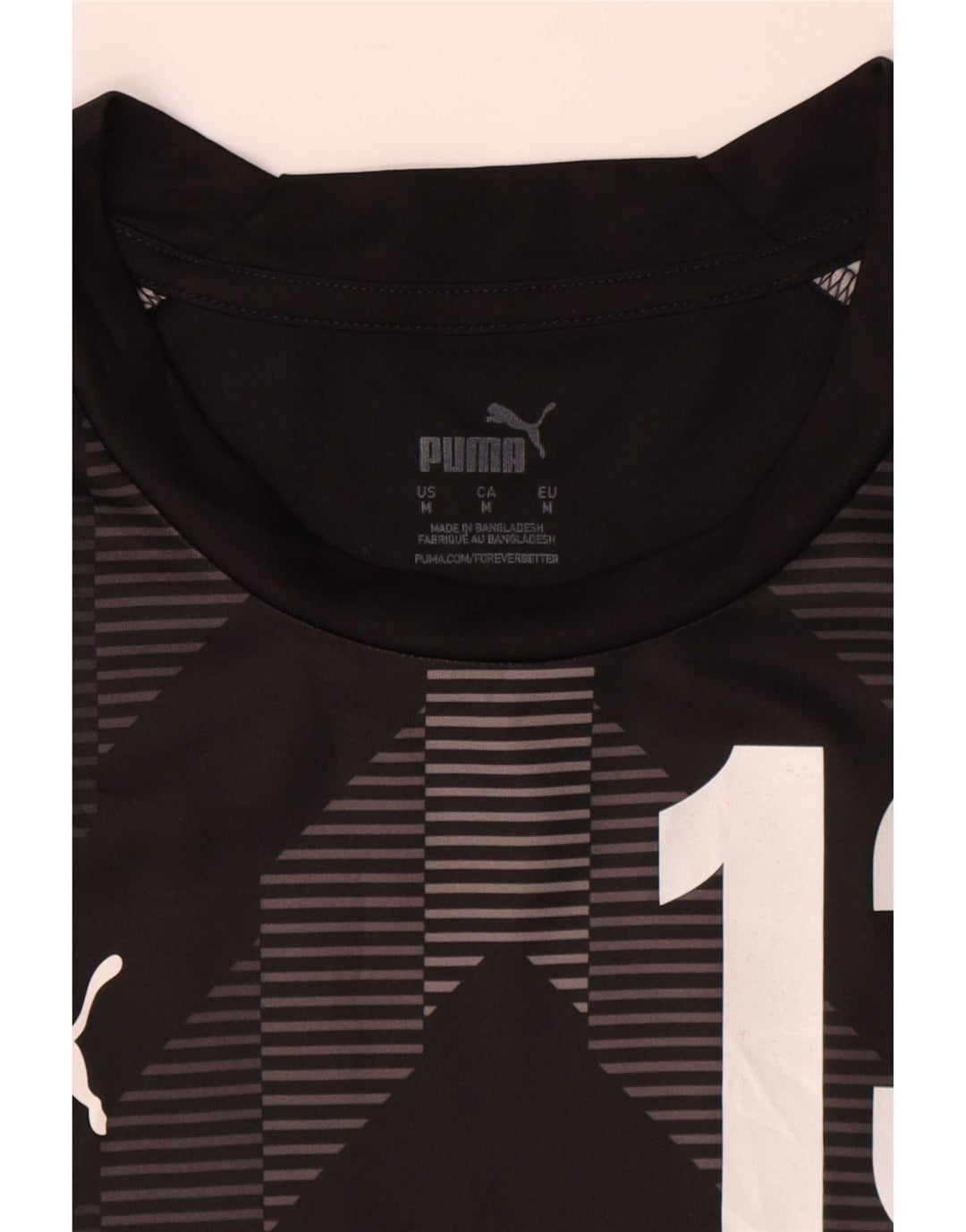 Puma Mens Carolina Graphic T-Shirt Top Medium Black Geometric