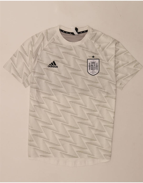 Adidas Mens T-Shirt Top Medium White Geometric Cotton