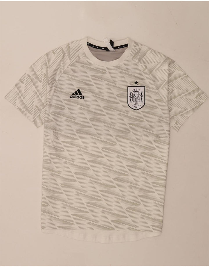 Adidas Mens T-Shirt Top Medium White Geometric Cotton