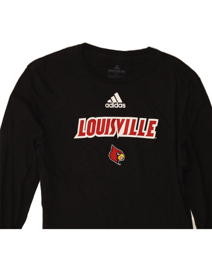 ADIDAS Mens Louisville Graphic Top Long Sleeve Small Black Vintage Adidas and Second-Hand Adidas from Messina Hembry 