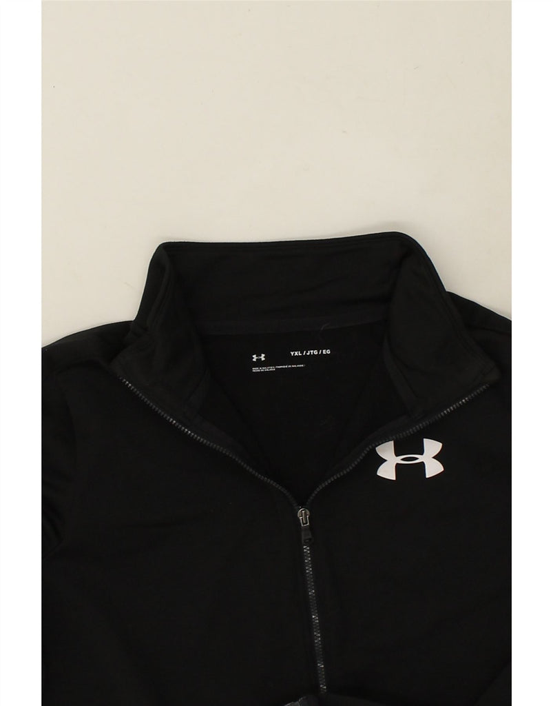 UNDER ARMOUR Boys Tracksuit Top Jacket 14-15 Years Black Polyester | Vintage Under Armour | Thrift | Second-Hand Under Armour | Used Clothing | Messina Hembry 