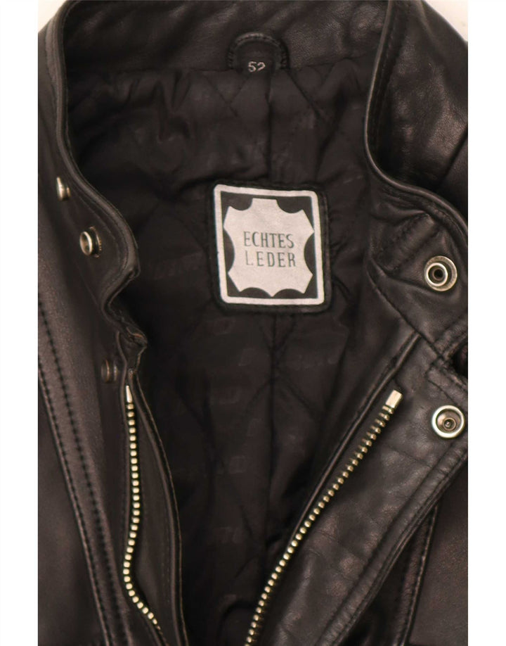 Harro Mens Leather Jacket IT 52 XL Black