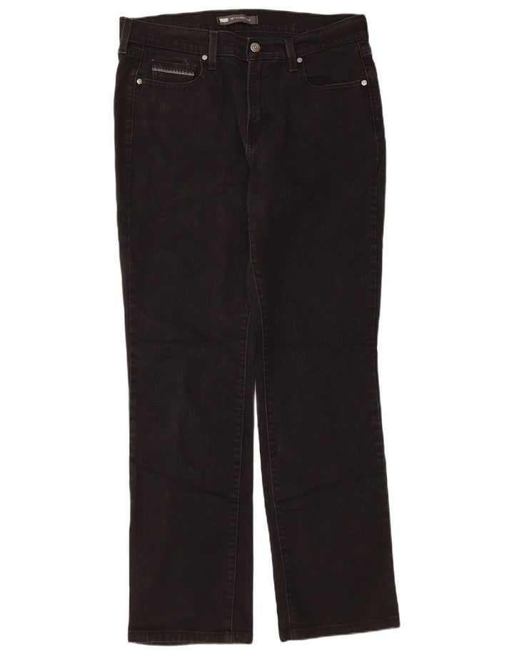 Levi's Womens 505 Straight Jeans W31 L32 Black Cotton