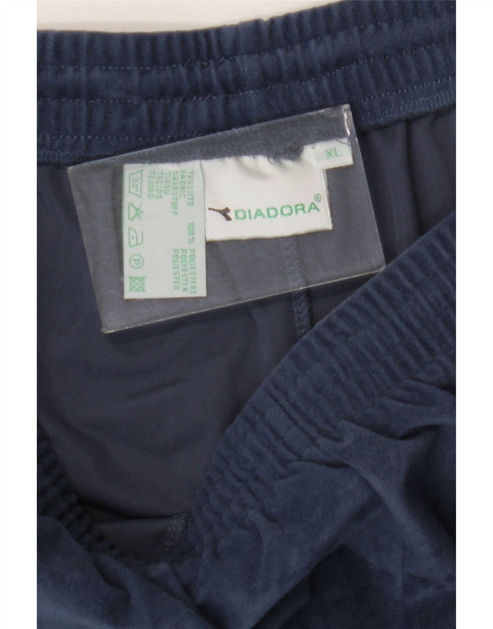 Diadora Mens Velour Tracksuit Trousers XL  Navy Blue Polyester