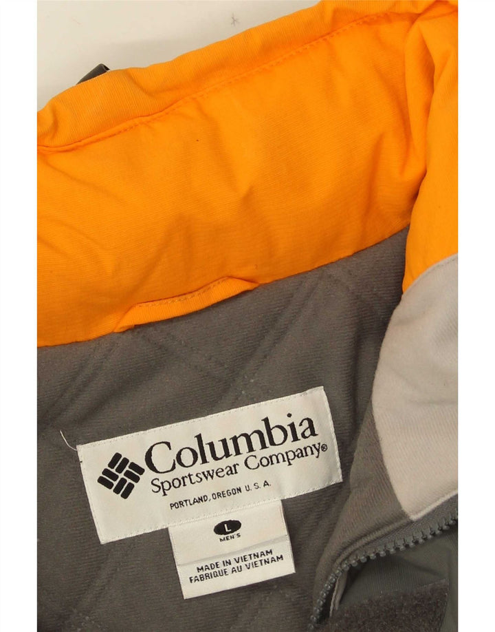 Columbia Mens Hooded Ski Jacket UK 40 Large Grey Colourblock Polyamide