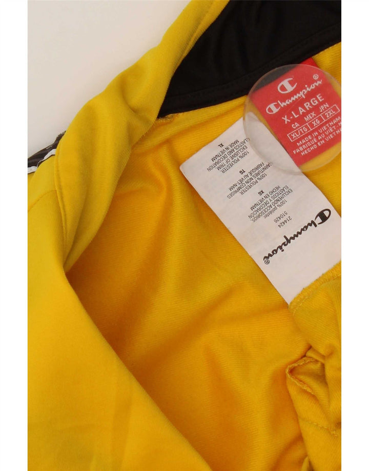 Champion Mens Graphic Tracksuit Top Jacket XL Yellow Colourblock Polyester