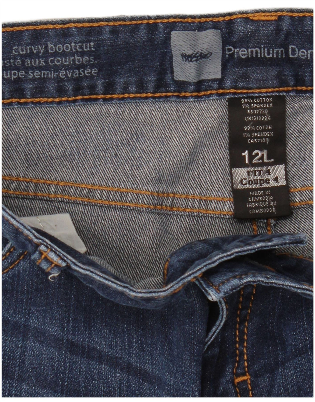 MOSSIMO Womens Curvy Bootcut Jeans US 12 Large W32 L32 Blue Cotton