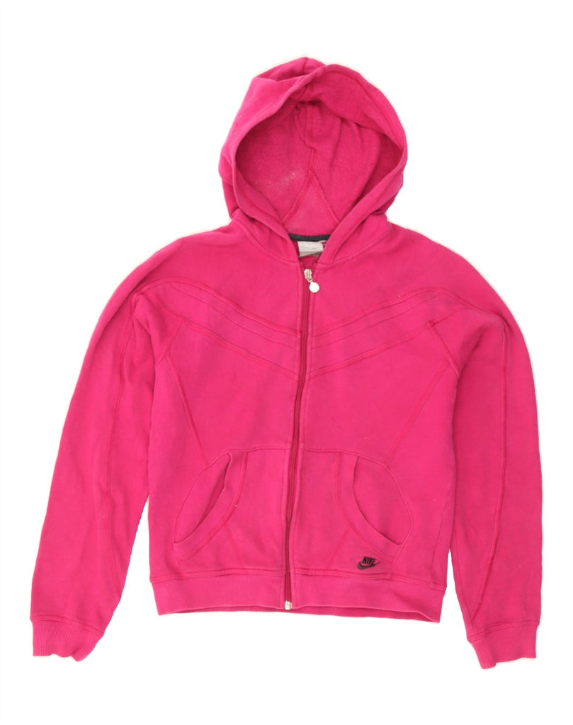 NIKE Womens Zip Hoodie Sweater US 8/10 Medium Pink Cotton Vintage Nike and Second-Hand Nike from Messina Hembry 