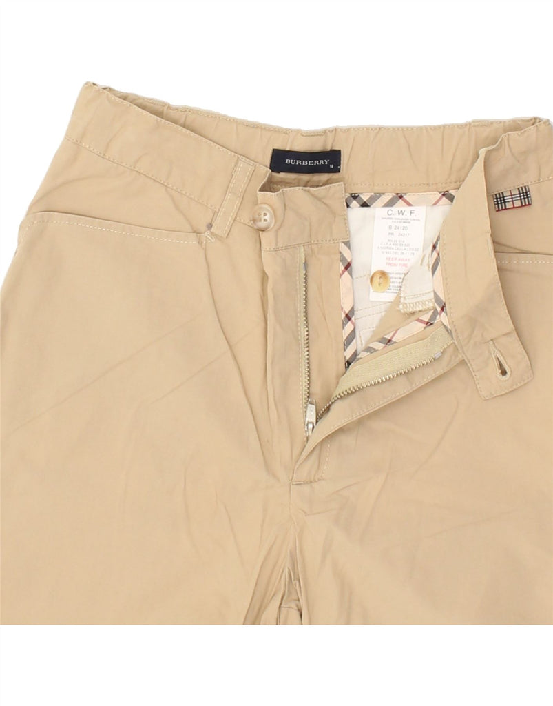 BURBERRY Boys Straight Casual Trousers 9-10 Years W24 L24 Beige Cotton Vintage Burberry and Second-Hand Burberry from Messina Hembry 