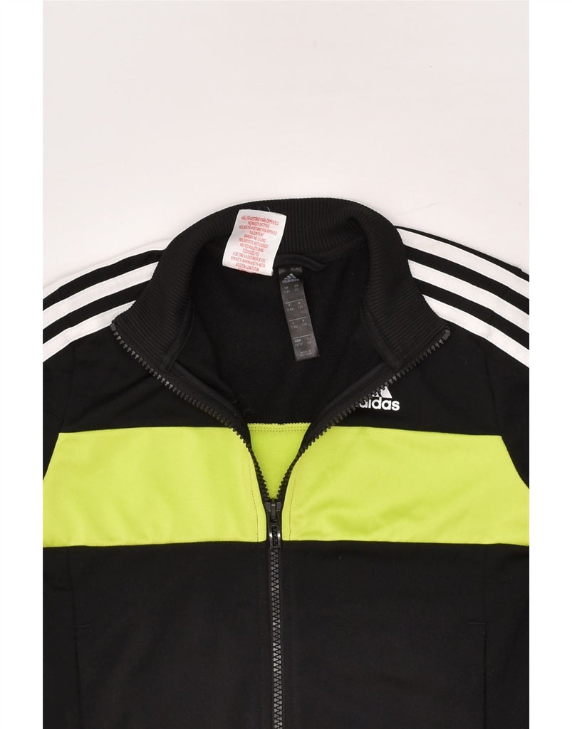 ADIDAS Boys Tracksuit Top Jacket 7-8 Years Black Colourblock Polyester | Vintage Adidas | Thrift | Second-Hand Adidas | Used Clothing | Messina Hembry 
