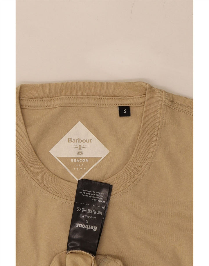 BARBOUR Mens T-Shirt Top Small Beige Cotton Vintage Barbour and Second-Hand Barbour from Messina Hembry 