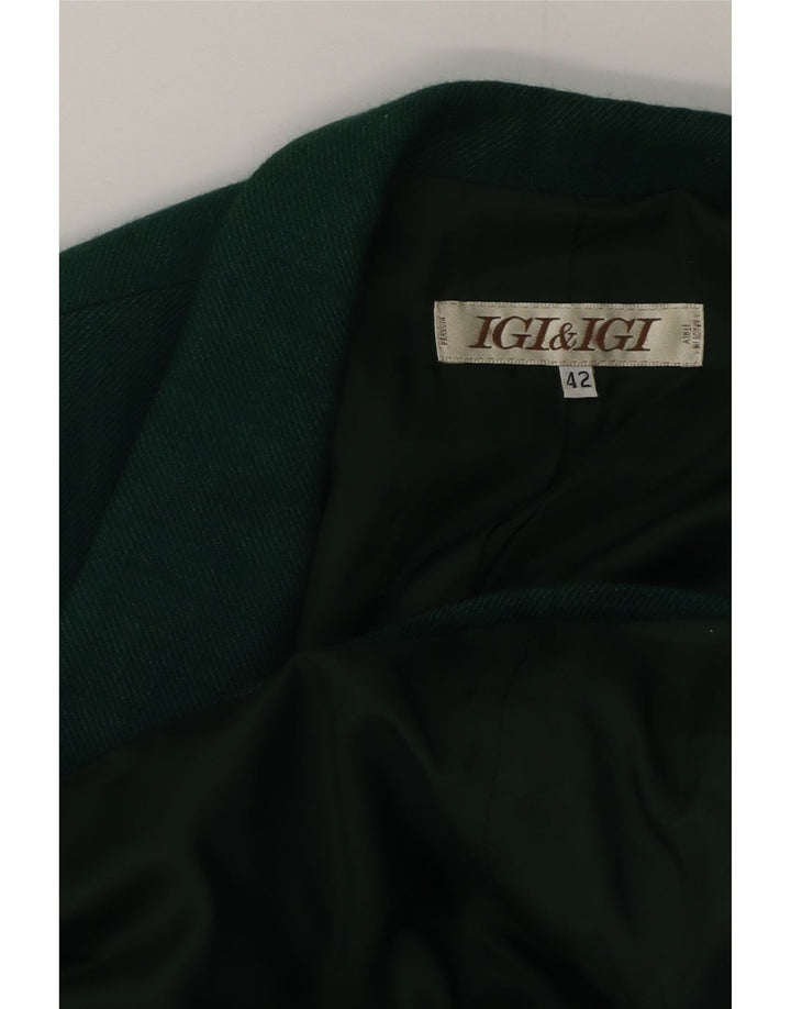 Igi & Igi Womens Double Breasted Blazer Jacket IT 42 Medium Green