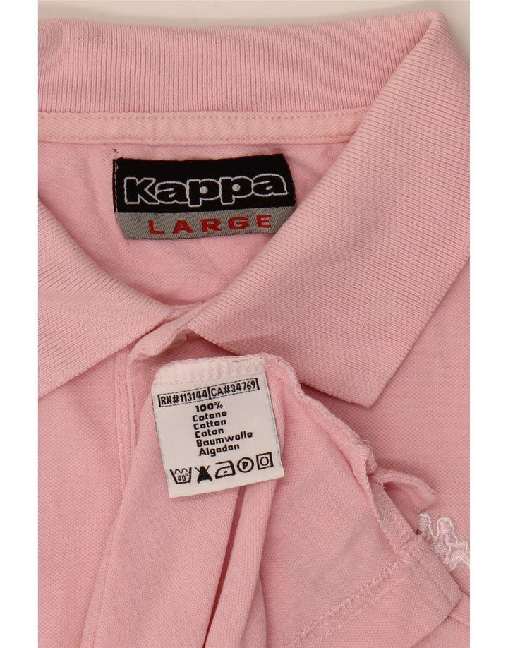 Kappa Mens Polo Shirt Large Pink Cotton