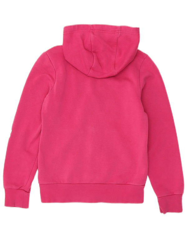 Adidas Girls Graphic Zip Hoodie Sweater 9-10 Years Pink Cotton