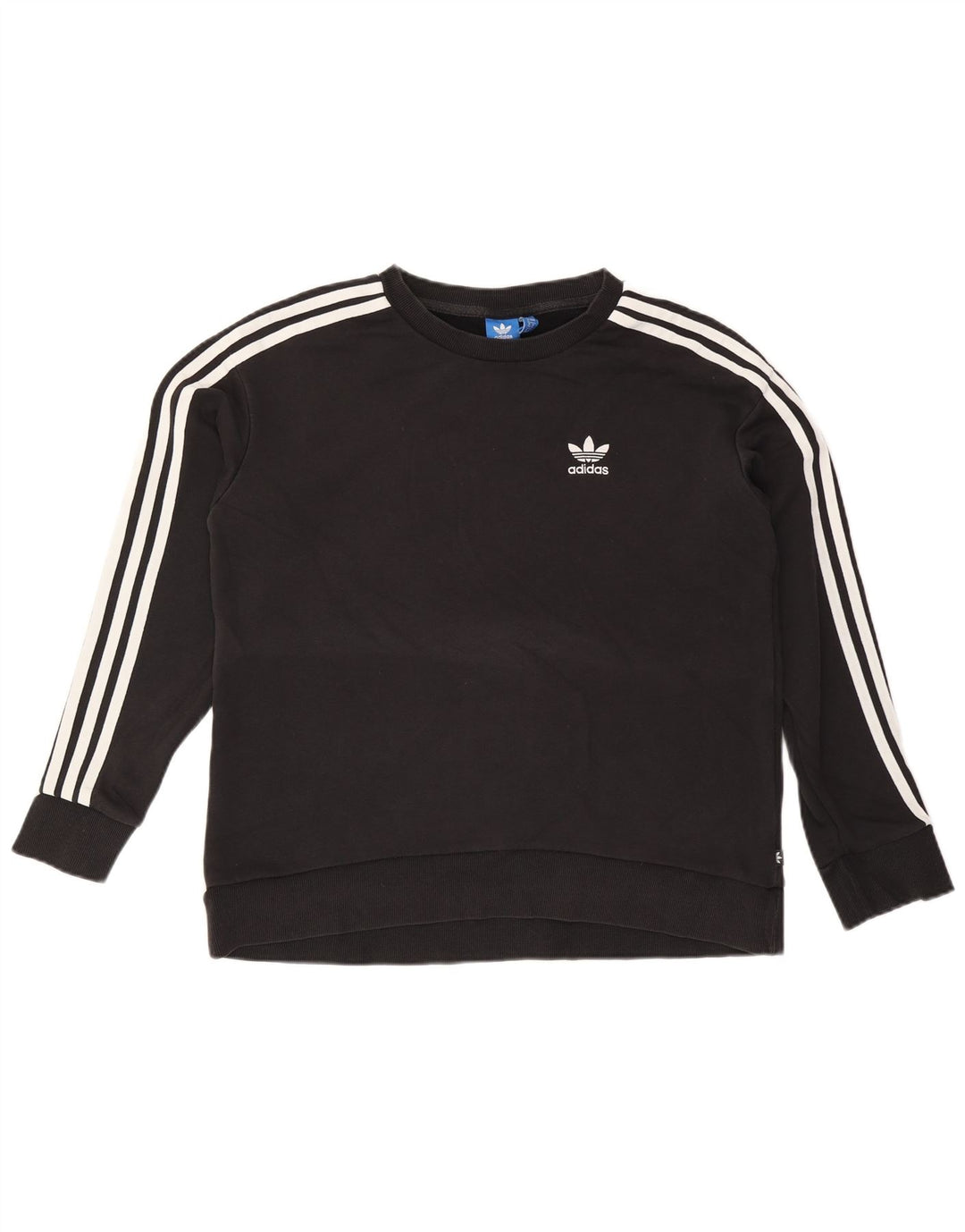 Adidas Womens Oversized Sweatshirt Jumper UK 8 Small Black Cotton