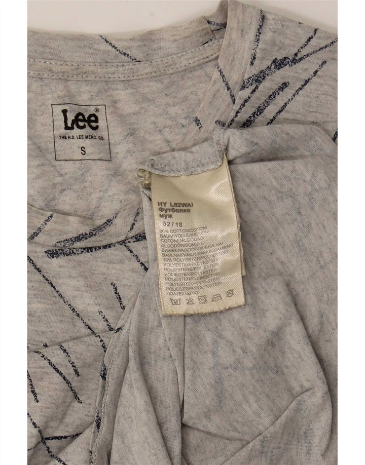 Lee Mens T-Shirt Top Small Grey Striped Cotton