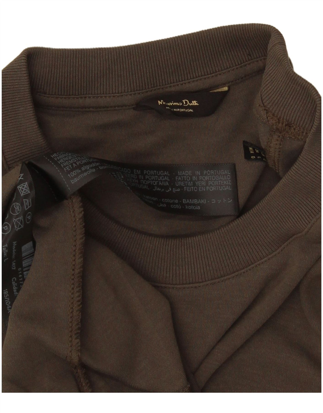 Massimo Dutti Mens T-Shirt Top Large Grey Cotton