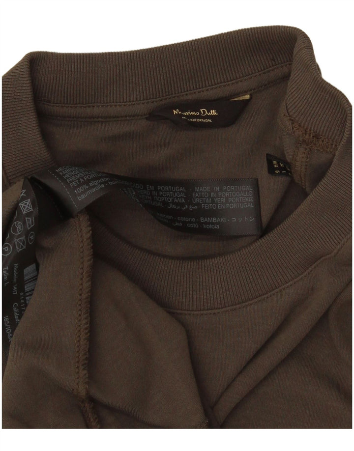 Massimo Dutti Mens T-Shirt Top Large Grey Cotton