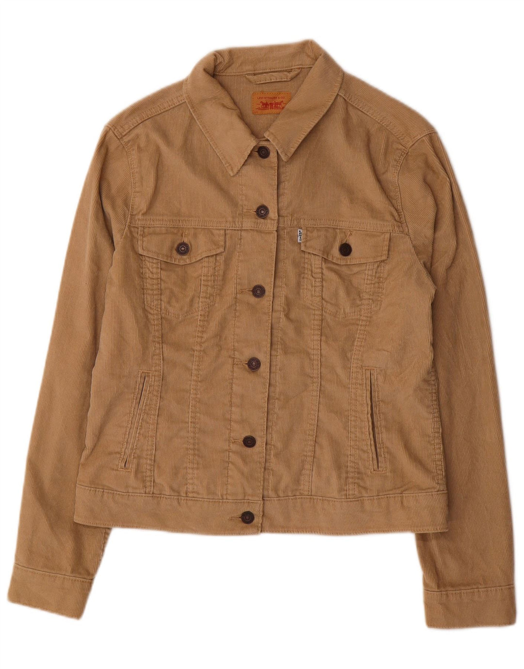 LEVI'S Womens Corduroy Jacket UK 16 Large Beige Cotton