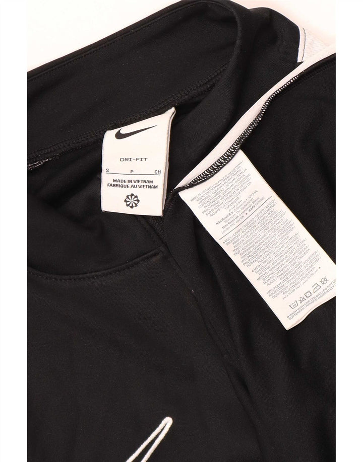 Nike Mens Dri Fit Zip Neck Top Long Sleeve Small Black Colourblock