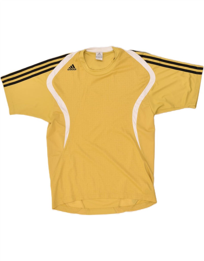 ADIDAS Mens T-Shirt Top Small Yellow Polyester | Vintage Adidas | Thrift | Second-Hand Adidas | Used Clothing | Messina Hembry 