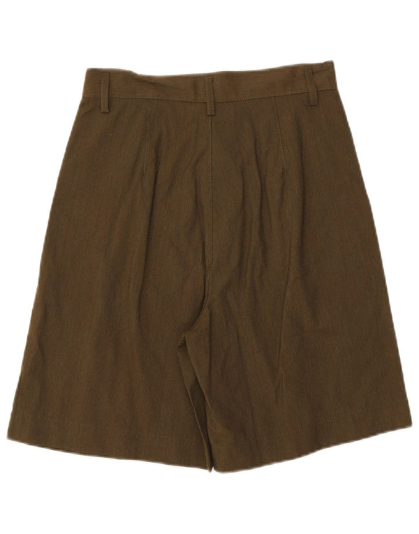 Benetton Womens High Waist Pegged Chino Shorts IT 42 Medium W26 Khaki Wool