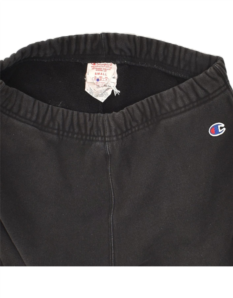 CHAMPION Mens Graphic Tracksuit Trousers Joggers Small Black Cotton | Vintage Champion | Thrift | Second-Hand Champion | Used Clothing | Messina Hembry 