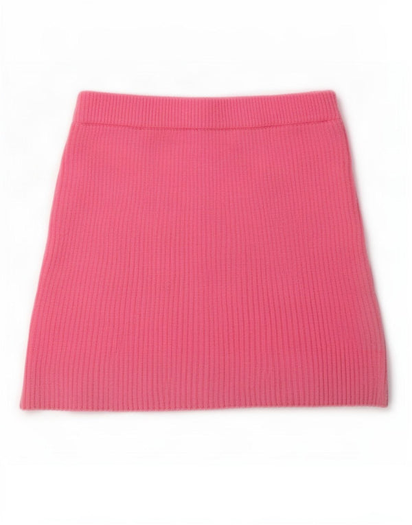 Zara Womens Knit Mini Skirt Small W26 Pink Viscose