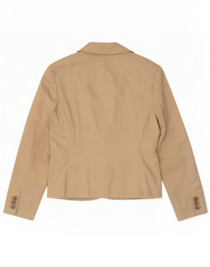 Esprit Womens 2 Button Blazer Jacket UK 10 Small Beige Cotton