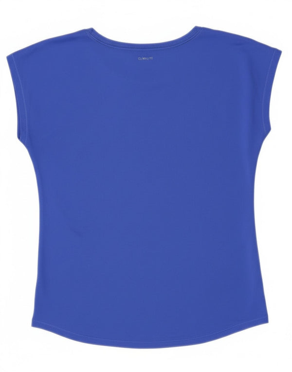 Adidas Girls Graphic T-Shirt Top 12-13 Years Large Blue Polyester