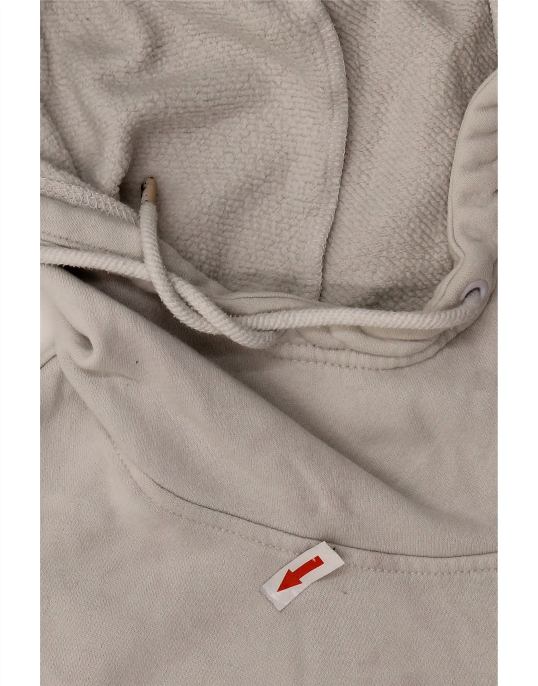 NIKE Womens Crop Graphic Hoodie Jumper UK 14 Medium Grey Cotton