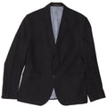 Zara Mens 2 Button Blazer Jacket EU 52 Large Black Viscose