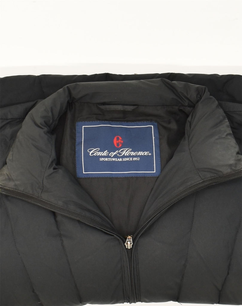 CONTE OF FLORENCE Womens Padded Jacket IT 46 Large Black Polyester | Vintage Conte of Florence | Thrift | Second-Hand Conte of Florence | Used Clothing | Messina Hembry 