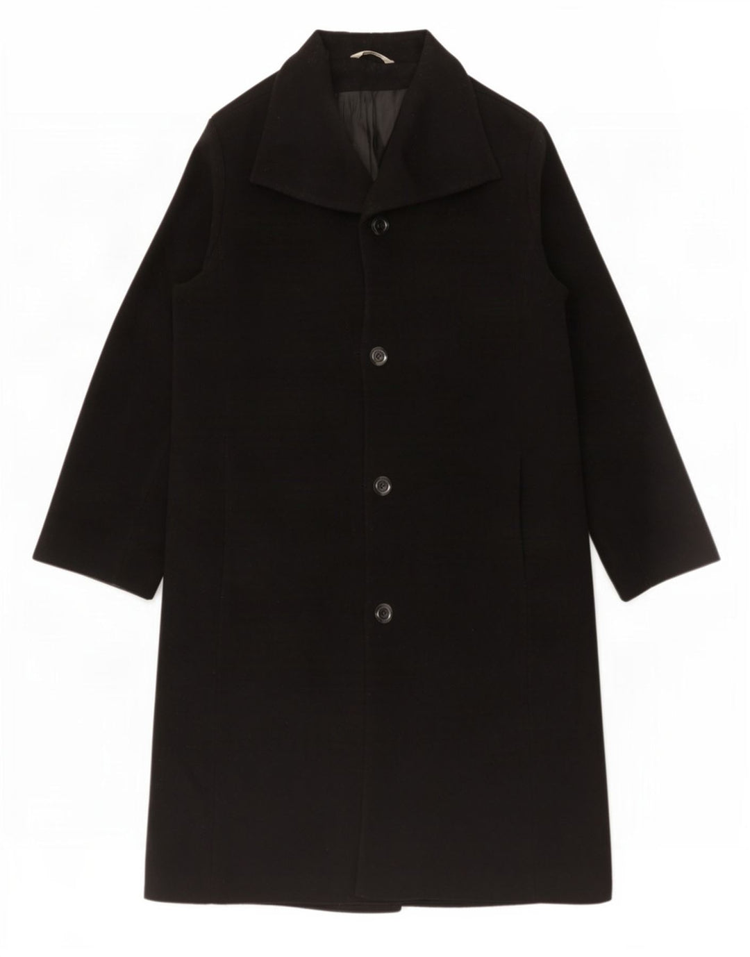 Marks & Spencer Womens Long Overcoat UK 18 XL Black New Wool
