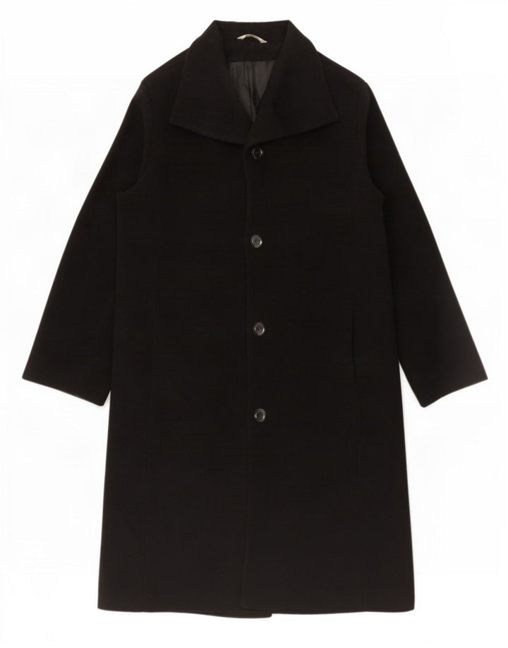 Marks & Spencer Womens Long Overcoat UK 18 XL Black New Wool