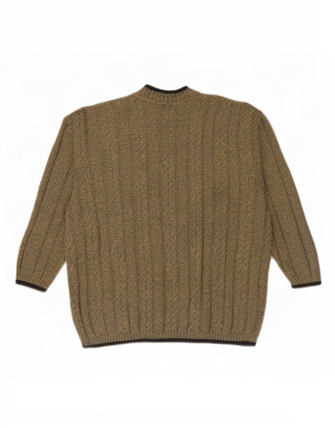 Vintage Mens Turtle Neck Jumper Sweater Small Beige Polyacrylic