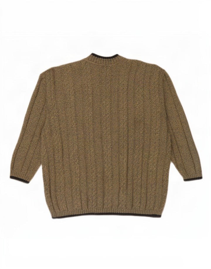 Vintage Mens Turtle Neck Jumper Sweater Small Beige Polyacrylic