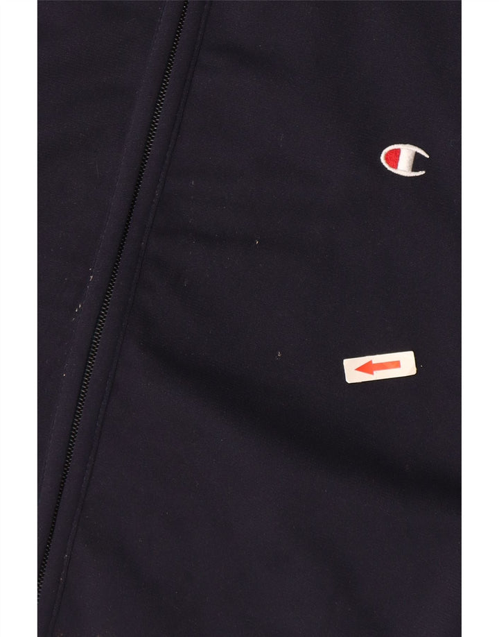 Champion Mens Loose Fit Tracksuit Top Jacket Small Navy Blue Polyester