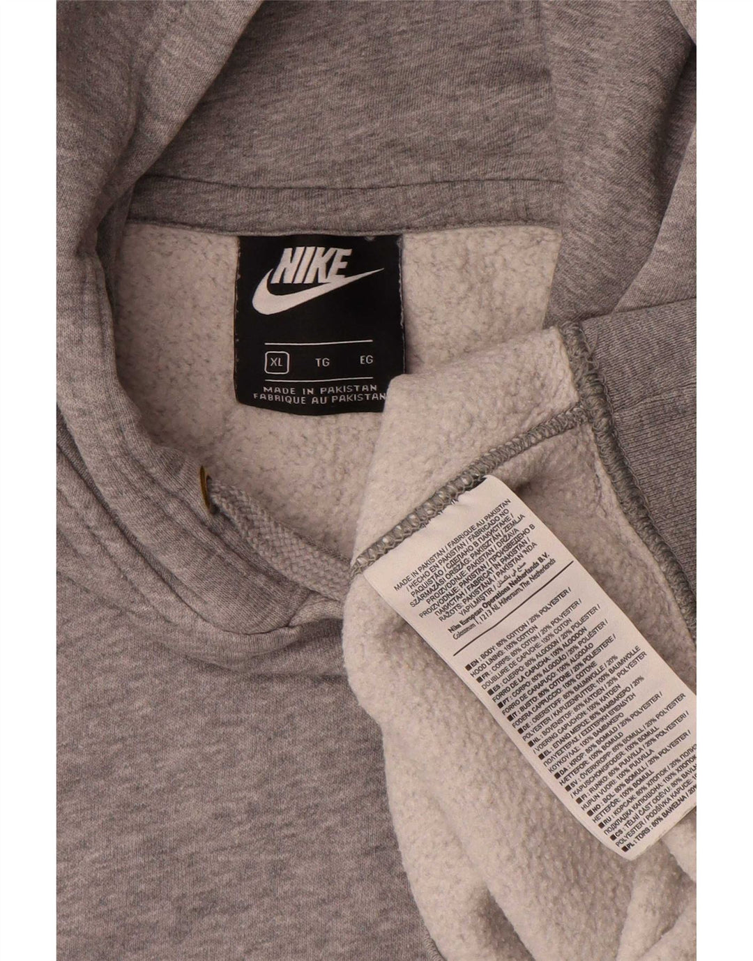 Nike Mens Hoodie Jumper XL Grey Flecked Cotton