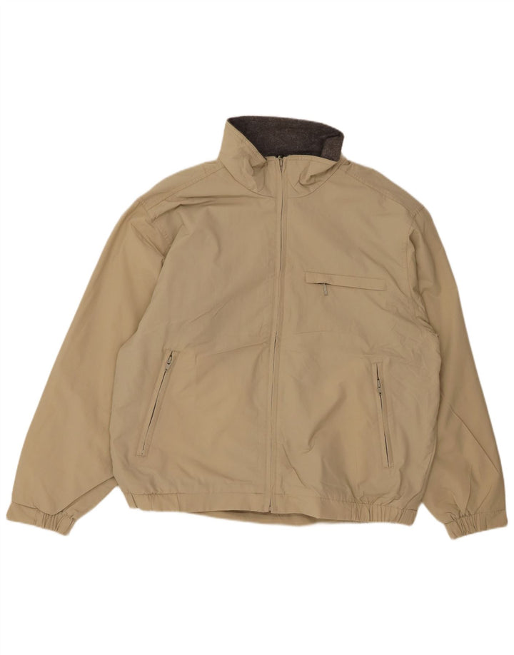 EDDIE BAUER Mens Windbreaker Jacket UK 38 Medium Beige Polyester