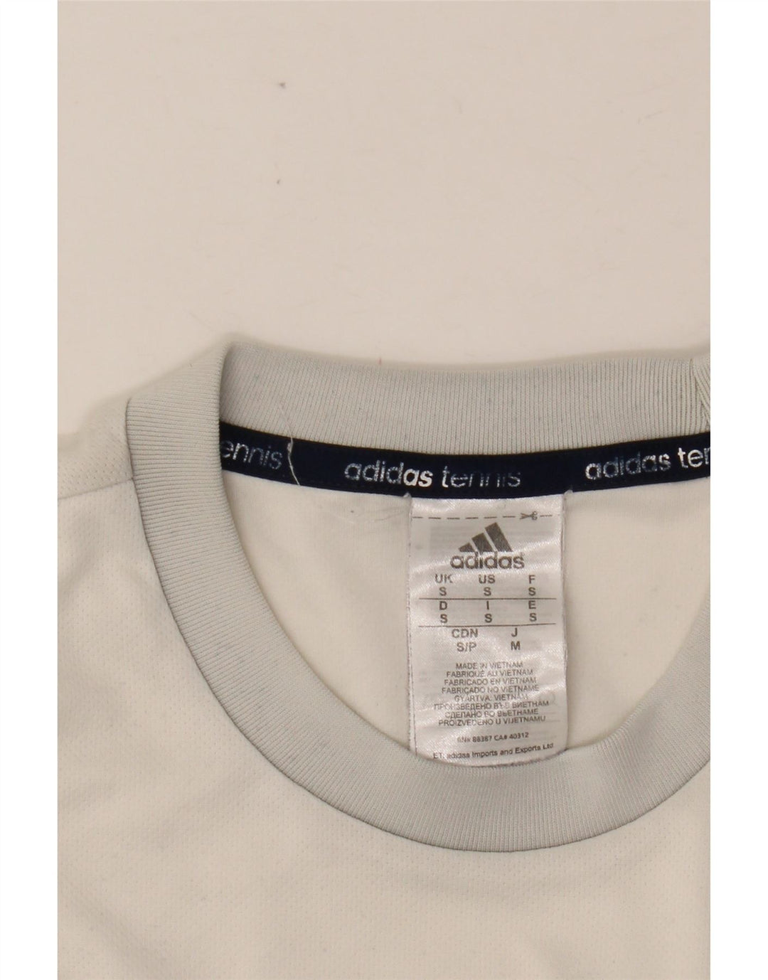 ADIDAS Mens Tennis T-Shirt Top Small White Colourblock Polyester