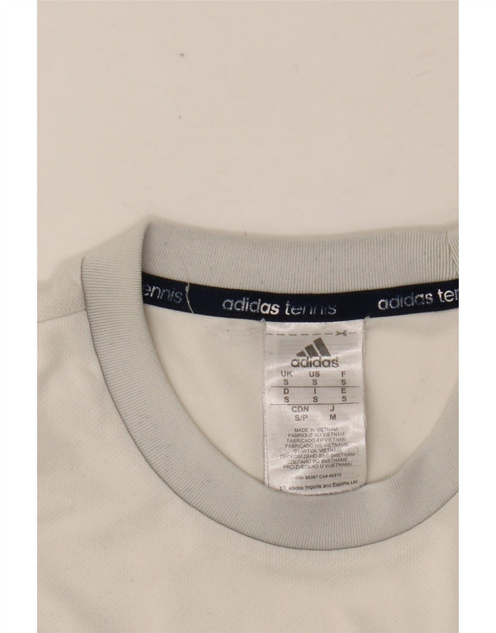 ADIDAS Mens Tennis T-Shirt Top Small White Colourblock Polyester
