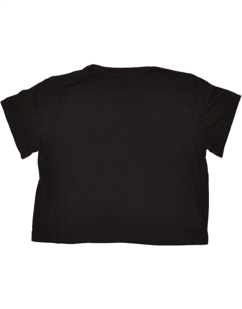 DIESEL Womens Crop Graphic T-Shirt Top UK 12 Medium Black Cotton | Vintage Diesel | Thrift | Second-Hand Diesel | Used Clothing | Messina Hembry 