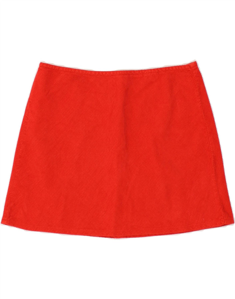 BENETTON Womens Corduroy Skirt IT 40 Small W27 Red Cotton | Vintage Benetton | Thrift | Second-Hand Benetton | Used Clothing | Messina Hembry 