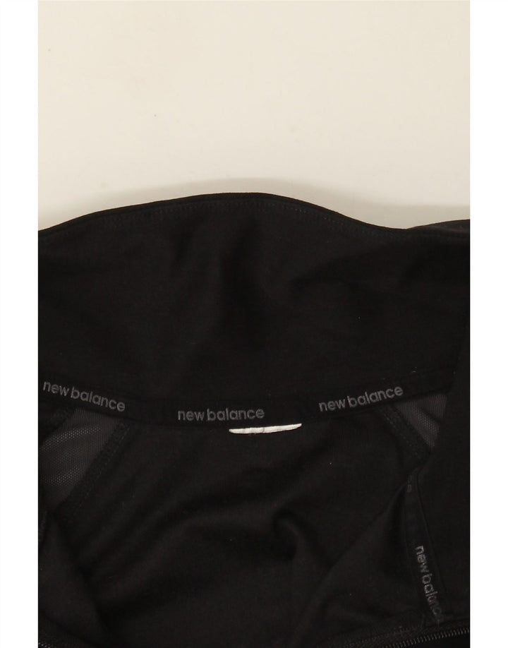 New Balance Womens Zip Neck Pullover Tracksuit Top UK 14 Medium Black