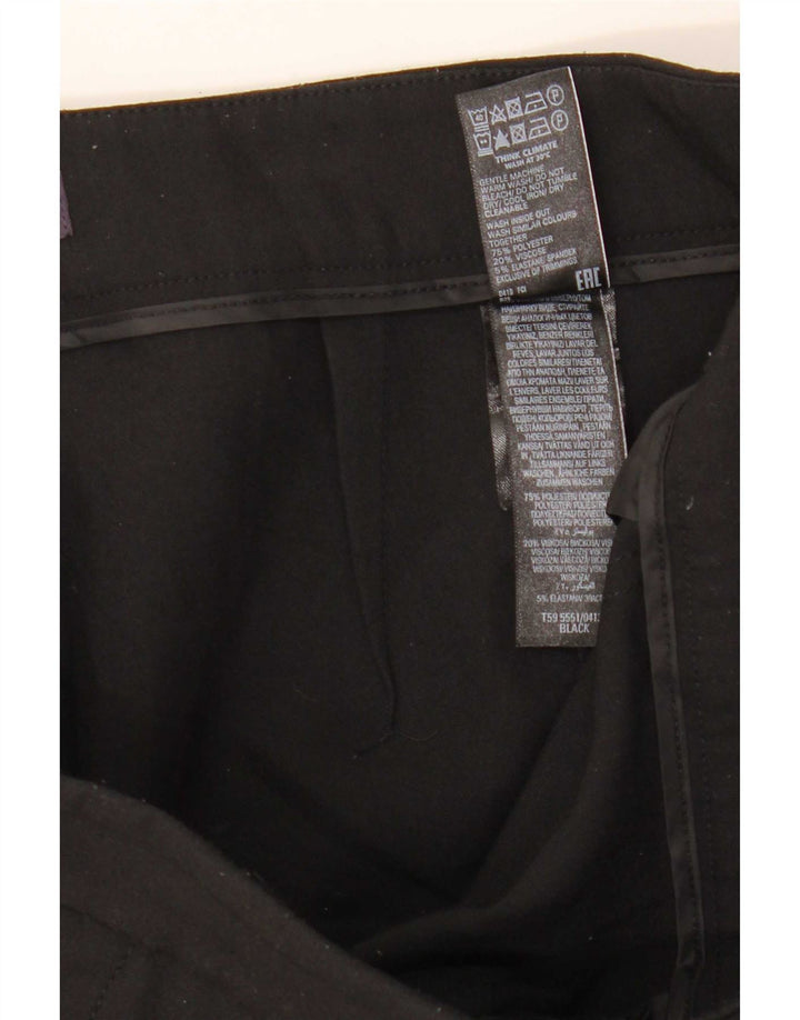 Marks & Spencer Womens Straight Cropped Trousers UK 12 Medium W31 L23 Black
