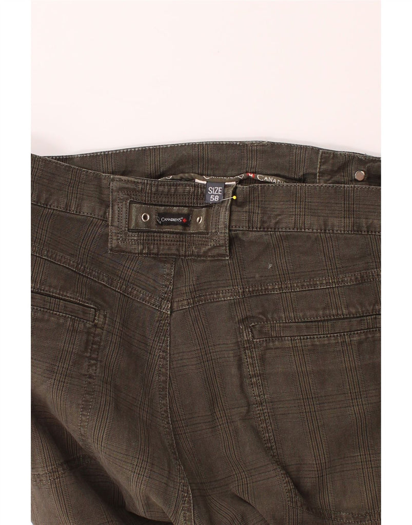 CANADIENS Mens Straight Casual Trousers IT 58 4XL W40 L34 Brown Check Vintage Canadiens and Second-Hand Canadiens from Messina Hembry 